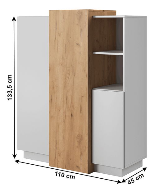 Ormarić Trelop (bijela +hrast craft zlatni)