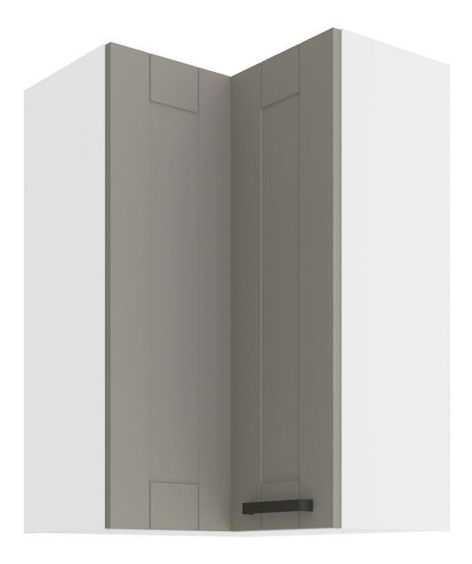Felső sarok konyhaszekrény Lucid 60x60 GN-90 2F (90°) (korpus: fehér + front: mdf agyagszürke)