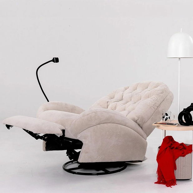 Polohovateľné kreslo Dremie (krémová)