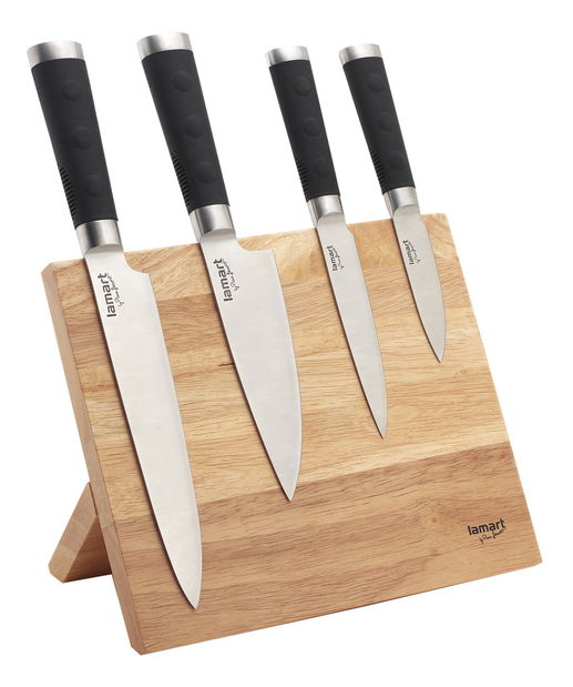 Késkészlet Lamart készlet+állvány (fekete/rozsdamentes acél)