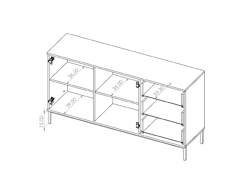 Komoda Punta K2D3SZ (portland jasen crni)