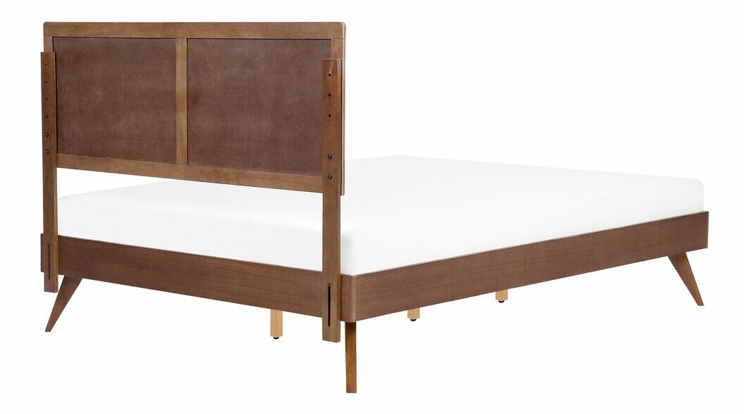 Pat matrimonial 160 cm ISTA (cu somieră) (lemn închis)