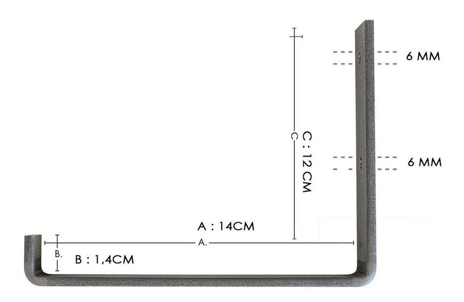Raft decorativ de perete Dupone 10 (Nuc + negru) 