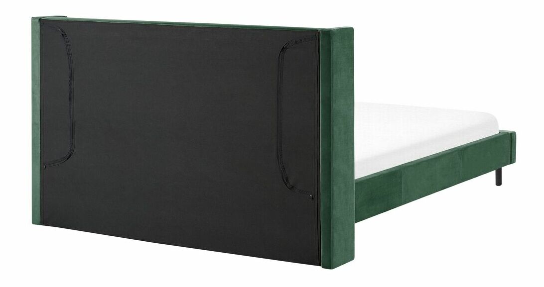 Manželská posteľ 180 cm VINNETTE (textil) (zelená) (s roštom)