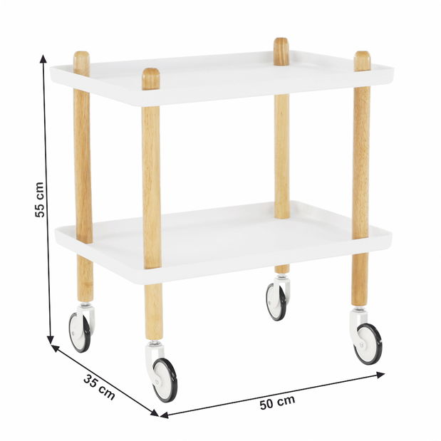 Tálalókocsi Ponteo (fehér + természetes) *kiárusítás