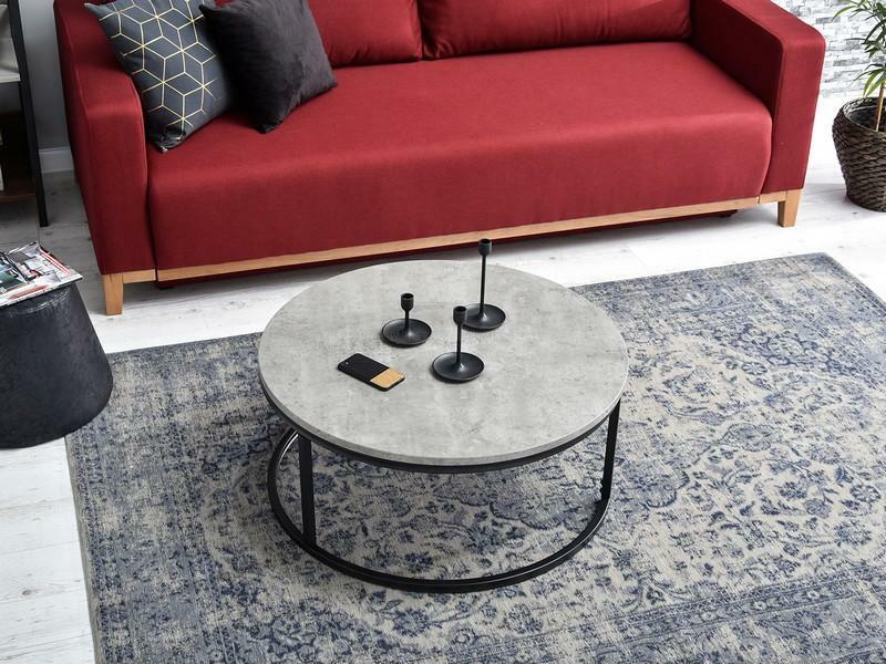 Dohányzóasztal Kolja Stolik Xl (beton + fekete)