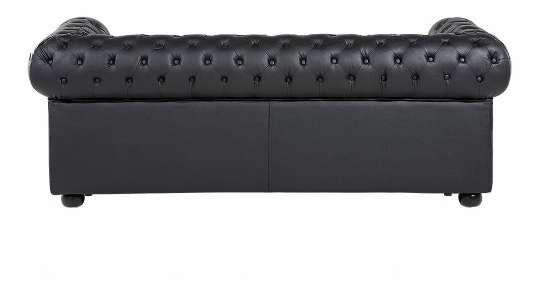 Háromszemélyes bőr kanapé Chichester (fekete)