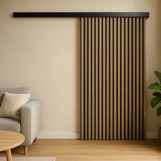 Klizna vrata Baxdos 100 (hrast craft zlatni + crna) 