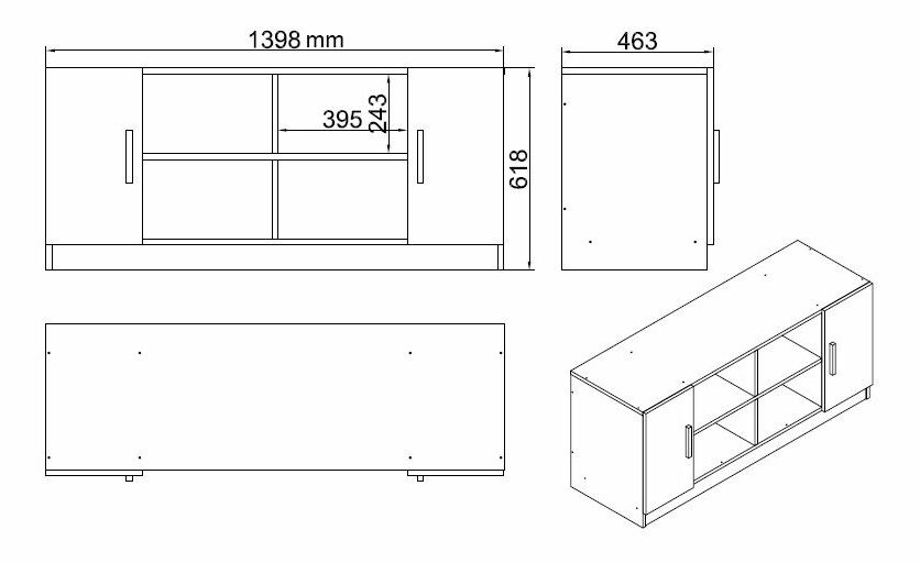 Set pentru birou Vincent 10 (Nuc + Antracit)