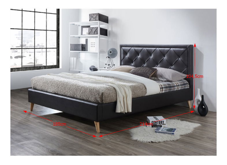 Manželská posteľ 180 cm Puffie (s roštom)