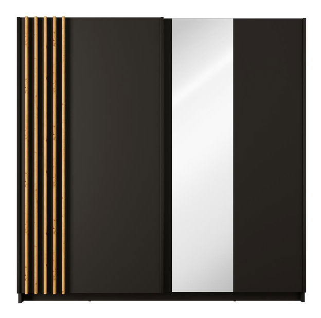 Dulap de haine Bogota 2 (negru + stejar artisan)