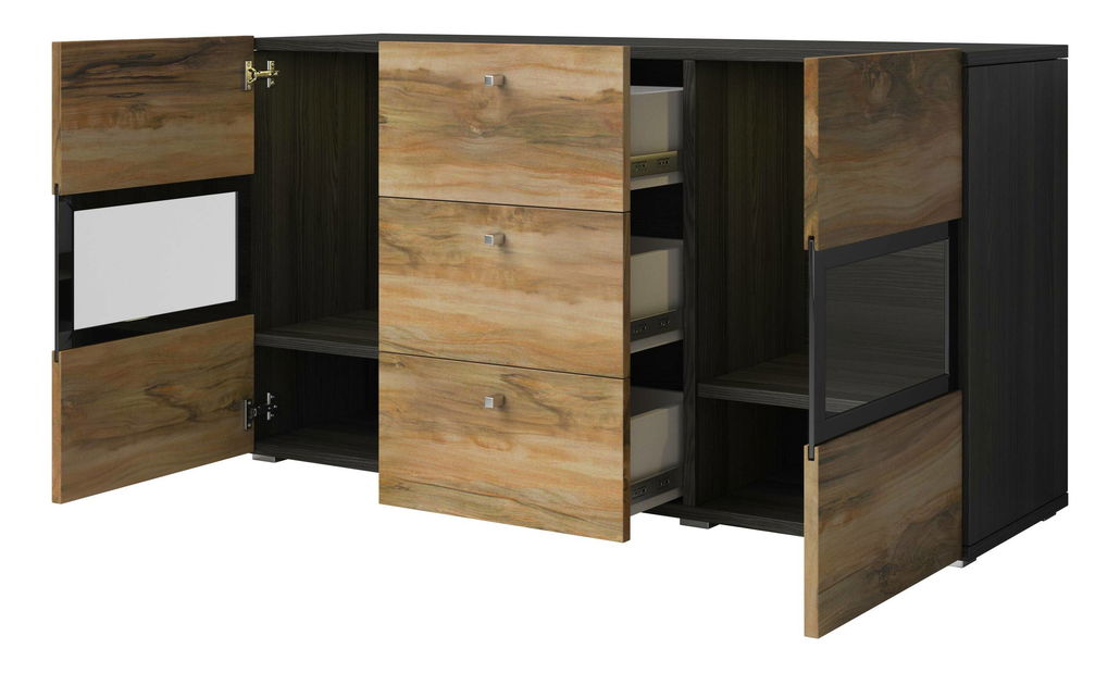 Vitrină Barly Typ 26 (nuc satin + touchwood)