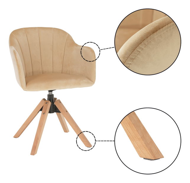 Fotoliu modern rotativ Daline (bej)