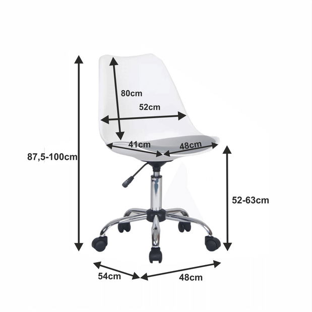 Scaun de birou Datris (alb)