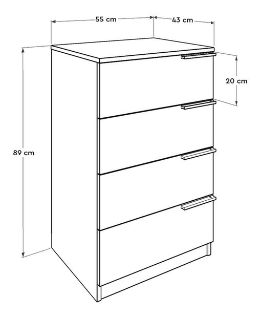 Komoda Memaki 2 (dub sonoma + biela) 