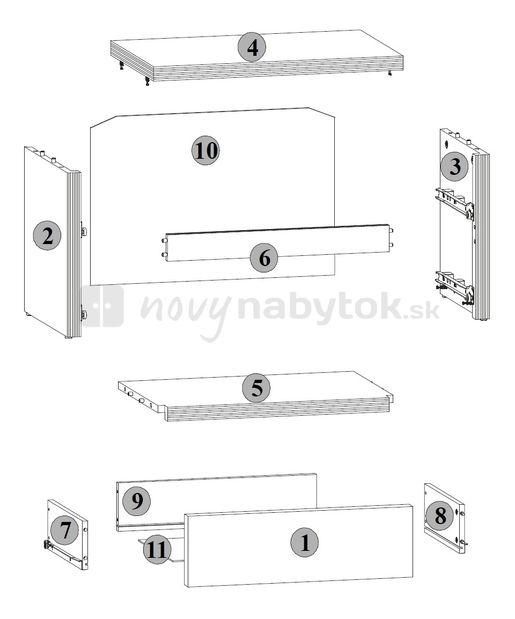 Nočný stolík BRW DOORS HKOM2S 4/6 