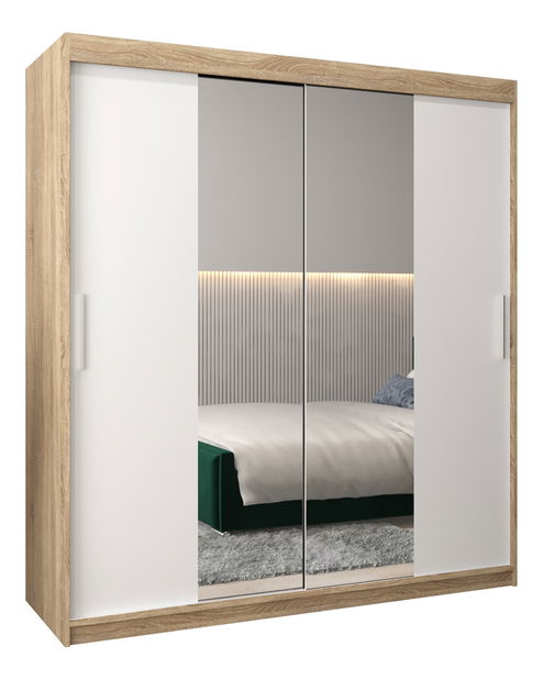 Ormar za garderobu 180 cm Toki 1 (hrast sonoma + bijela mat)