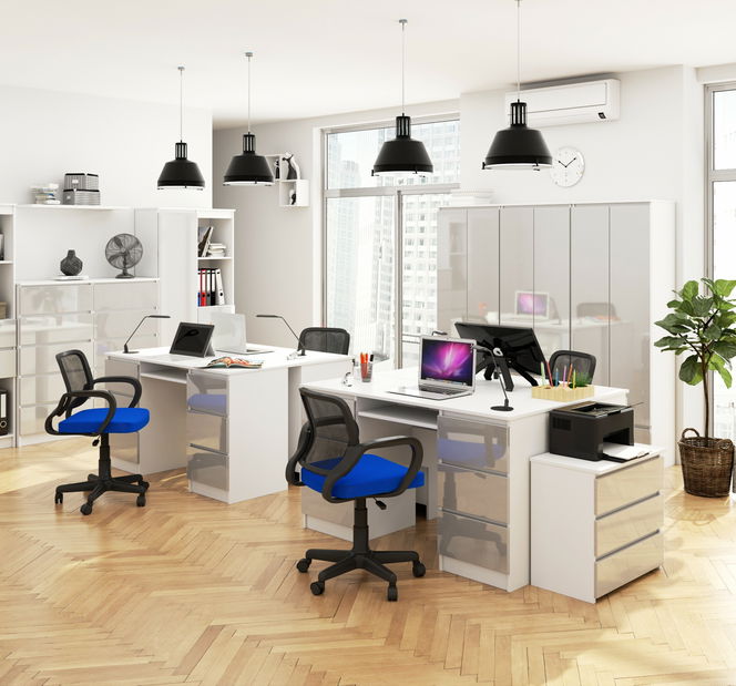 PC stolić Behati (bijela + metalni sjaj)