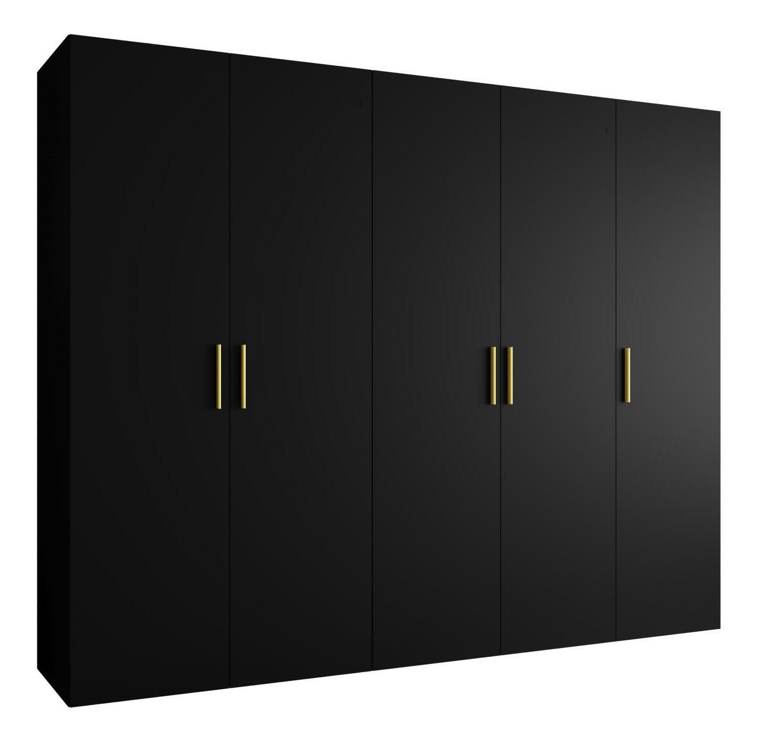 Dulap de haine 250 cm Borry 1 (Negru + Auriu)