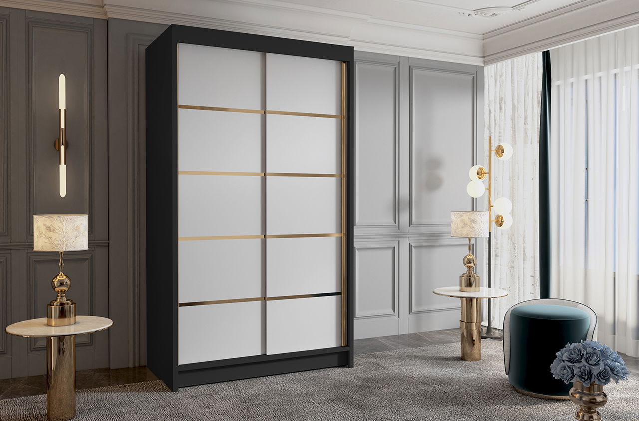 Dulap de haine Vigala 4 (Negru + Alb)