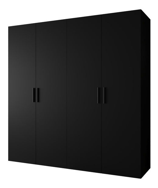 Ruhásszekrény 200 cm Borry 1 (fekete + fekete)