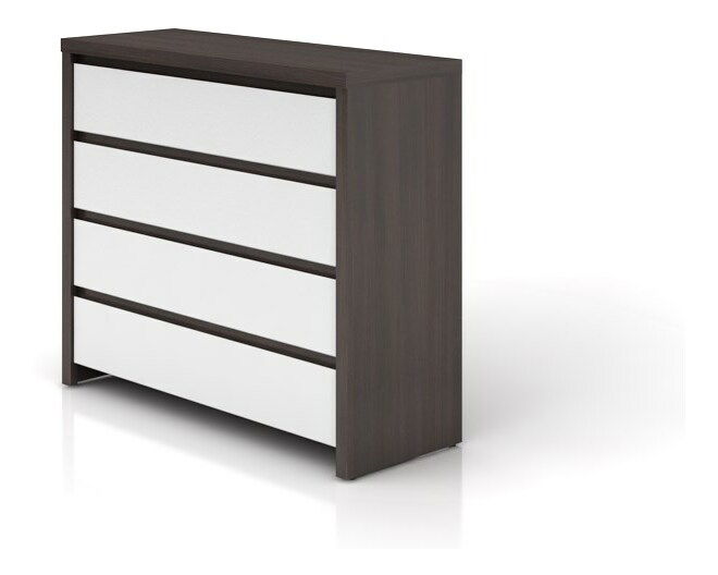 Komoda BRW Kaspian KOM4S (wenge + lesk biely)