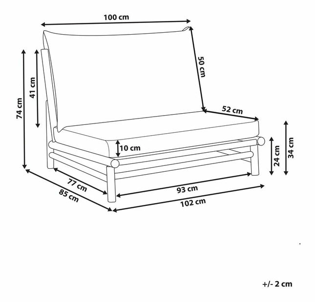 Vrtna stolica Theta (svijetlo drvo + tamnosiva) 