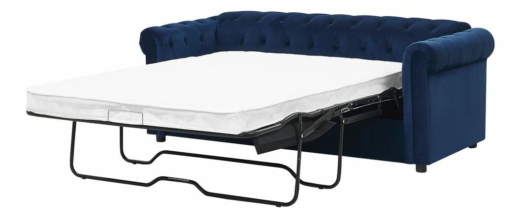 Zamatová pohovka trojsedačka CHICHESTER (modrá)