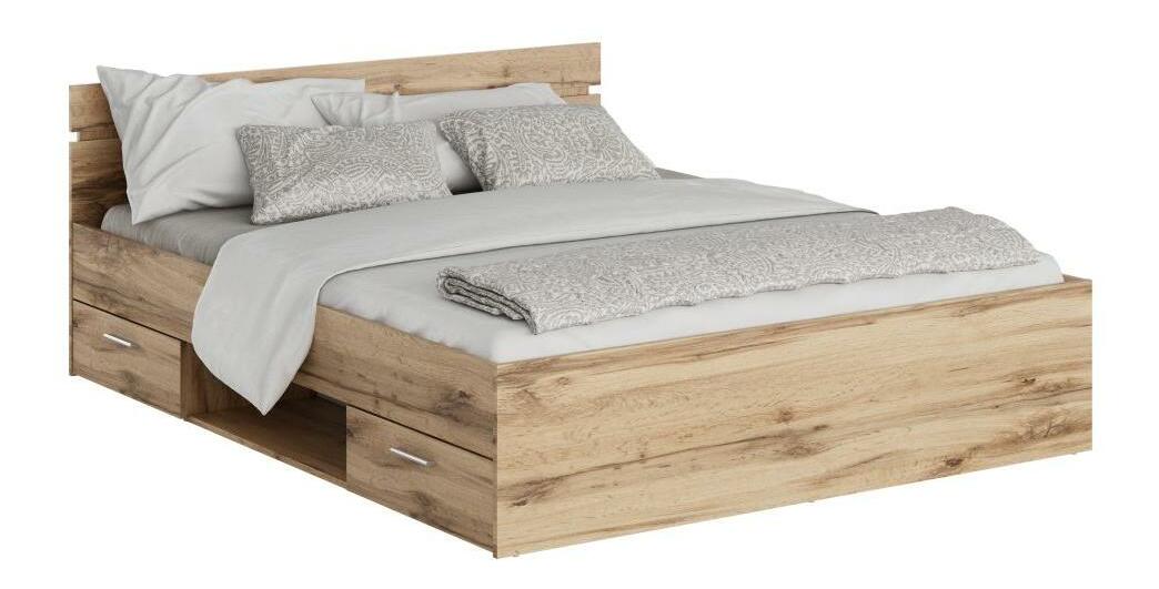 Manželská posteľ 160 cm Michigin (dub wotan) (s úložným priestorom)