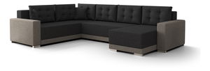 Rohová sedačka v tvare U Odyssey 3 (capuccino + čierna) (L)