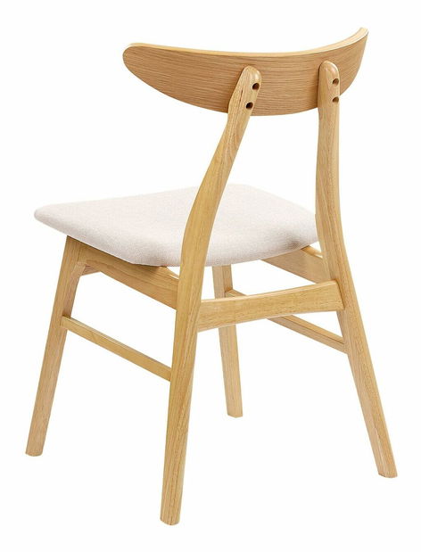 Set 2 buc scaune sufragerie Lynza (lemn deschis + bej deschis)