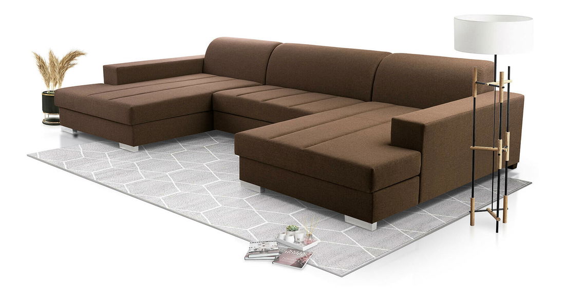 Rohová sedačka v tvare U Matar U (tmavohnedá)