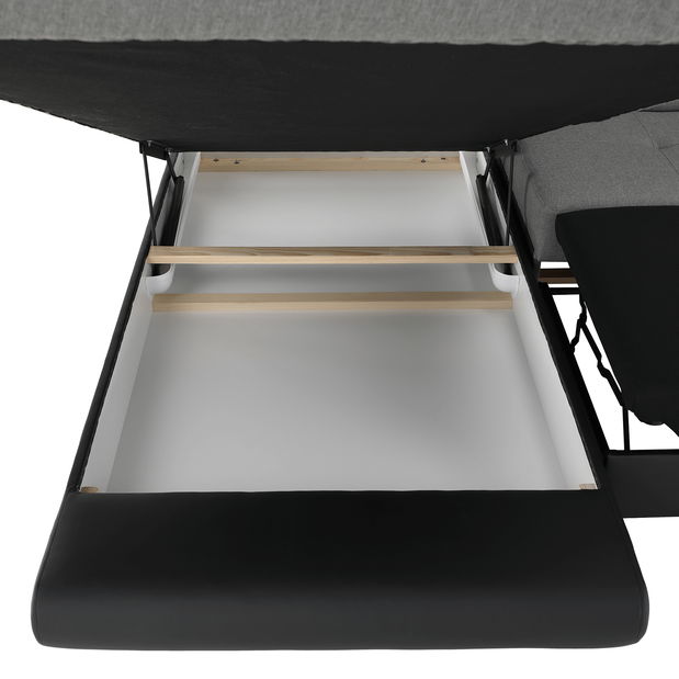 Rohová sedacia súprava Geller (P) (čierna + sivá)