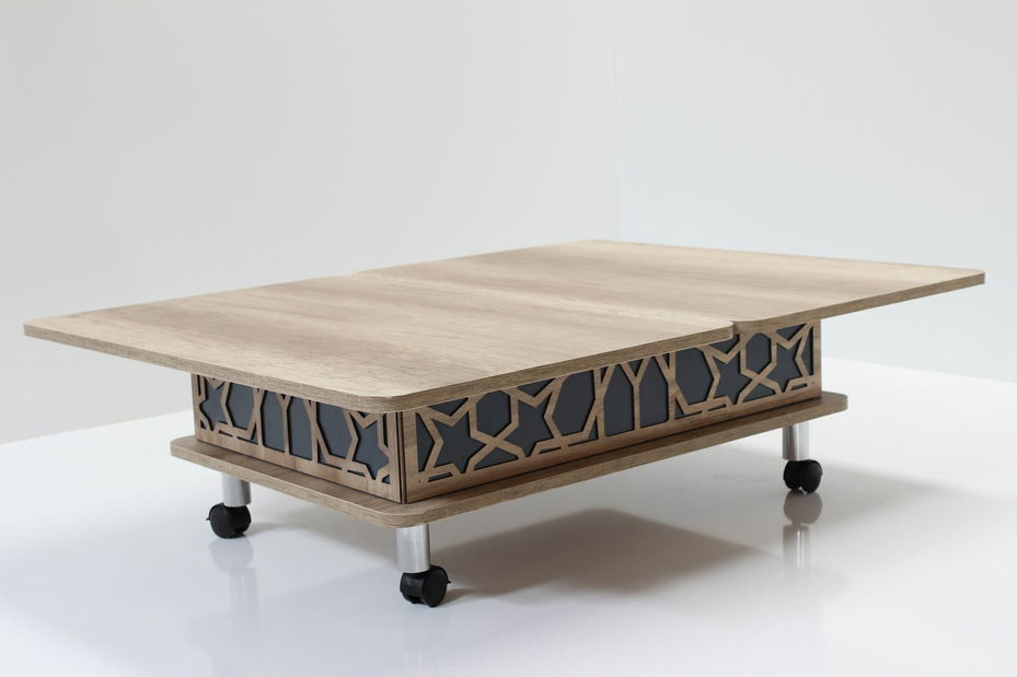 Konferenčný stolík Adat (prírodná + modrá)