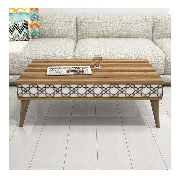 Dohányzóasztal Clementine 1 (dió + fehér)