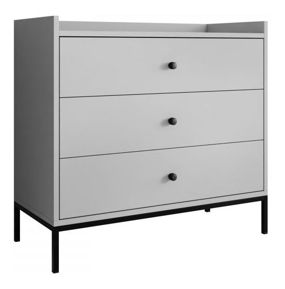 Comodă Tezarta 3SZ (Gri deschis + Negru) 