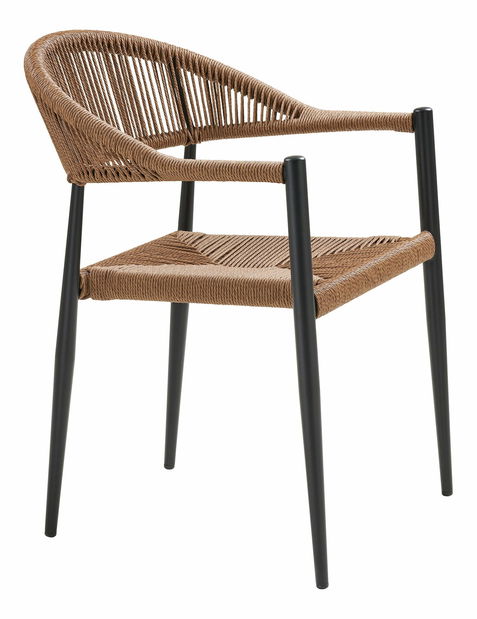 Záhradná stolička Caledria (prírodná + čierna)