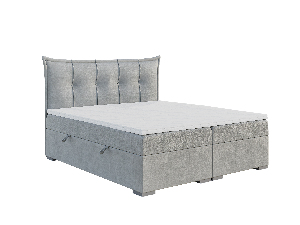 Pat de o persoană Boxspring 120 cm Mirage (gri deschis) (cu saltea și sp. depozitare)