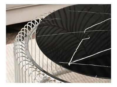 Stolić za kavu Alino M (krom + crni mramor)