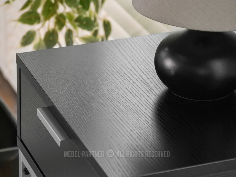 Konzolový stolík Norma S (čierne drevo + chrómová matný)