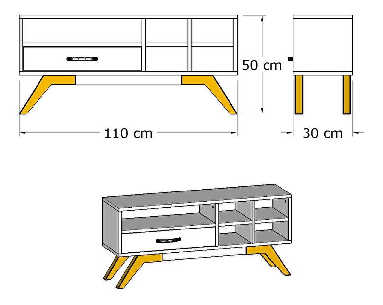 TV stolić/ormarić Dobumi 2 (orah + bijela) 
