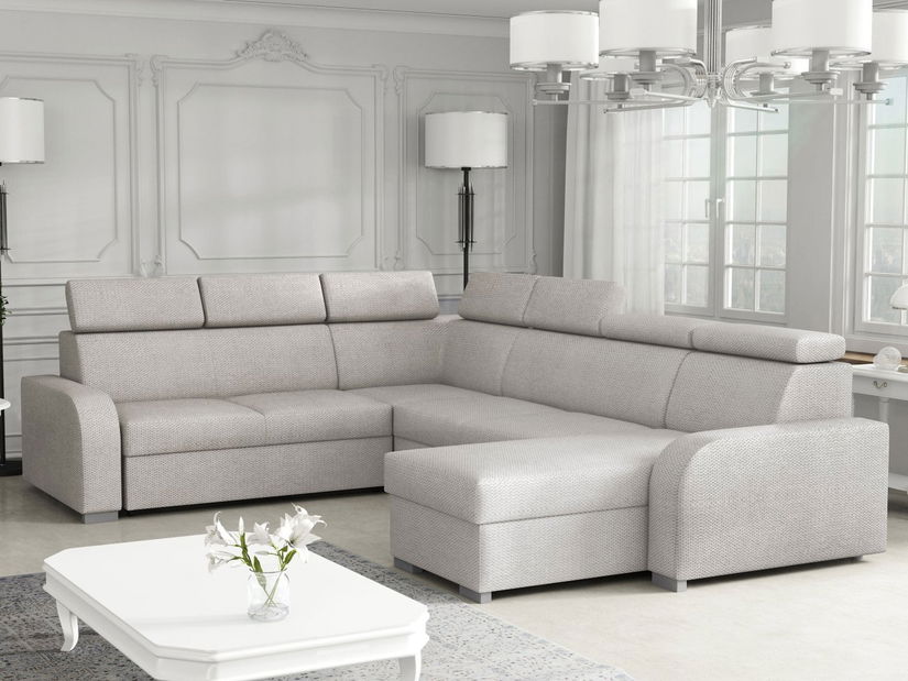 Kutna garnitura U Lyseri 2rR2pLC (svijetlosiva) (s prostorom za odlaganje)