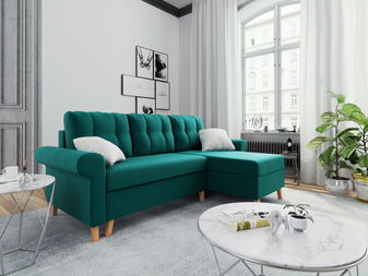 Rohová sedačka Ostrol (tyrkysová) (P)