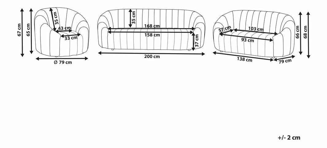 Set canapea fotoliu 3+2+1 Malza (alb) *vânzare stoc
