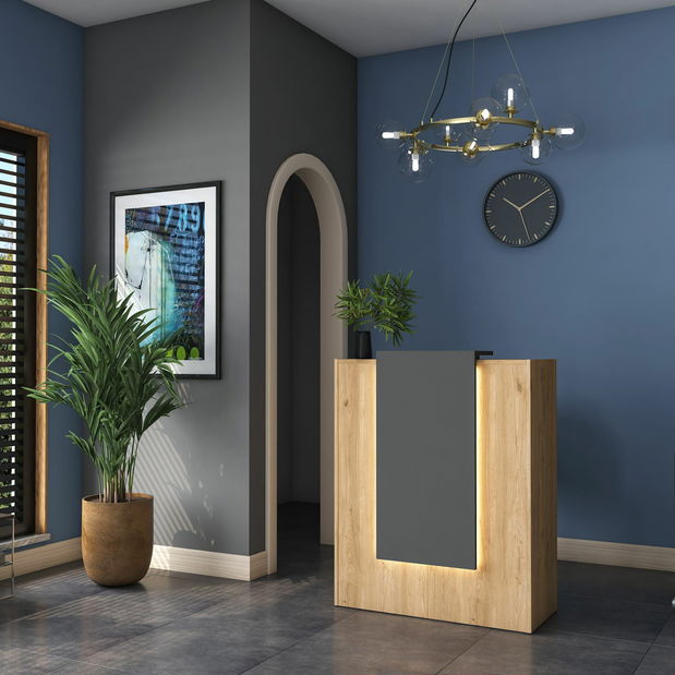 Recepcijski pult Majoren (orah + antracit)