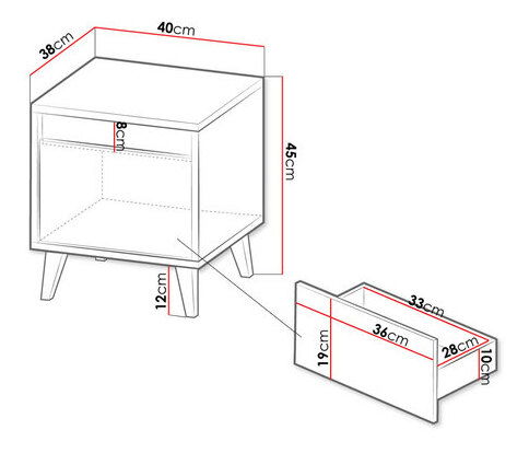 Set noptiere Evrona (wotan + wotan + antracit)