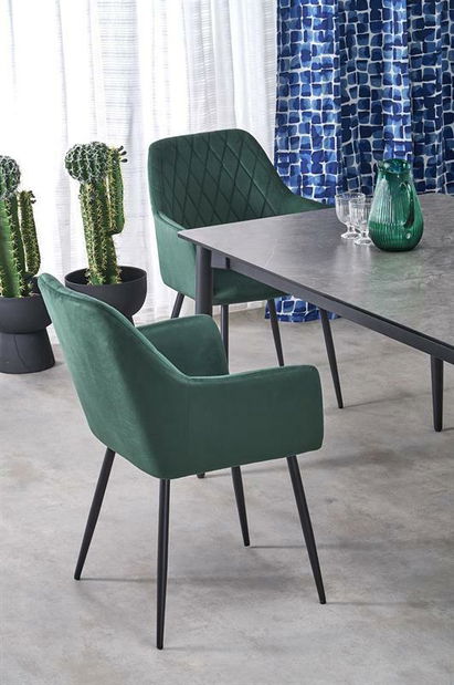 Blagovaonski stol Clementine (bijeli mramor + zlatna) (za 6 osoba)