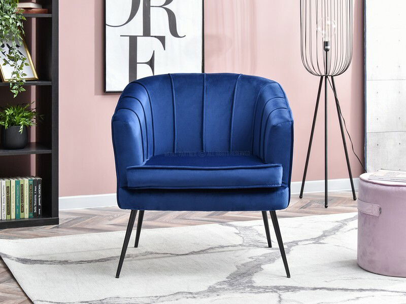 Fotelja Etimee F (mornarsko plava + crna)