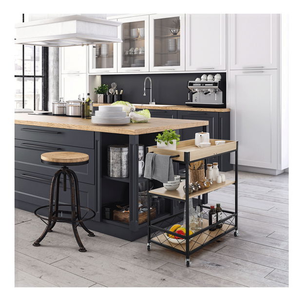 Măsuță servire Vivian (negru + stejar deschis)