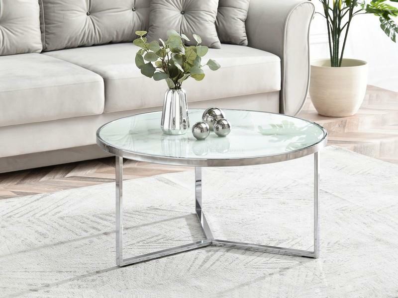 Măsuță de cafea Natol (alb + crom)